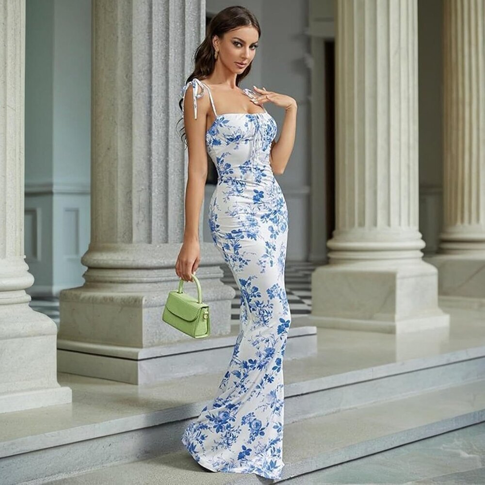 Women's Maxi Dress Casual Sleeveless Backless High Split Polyester - Picture 6 of 6